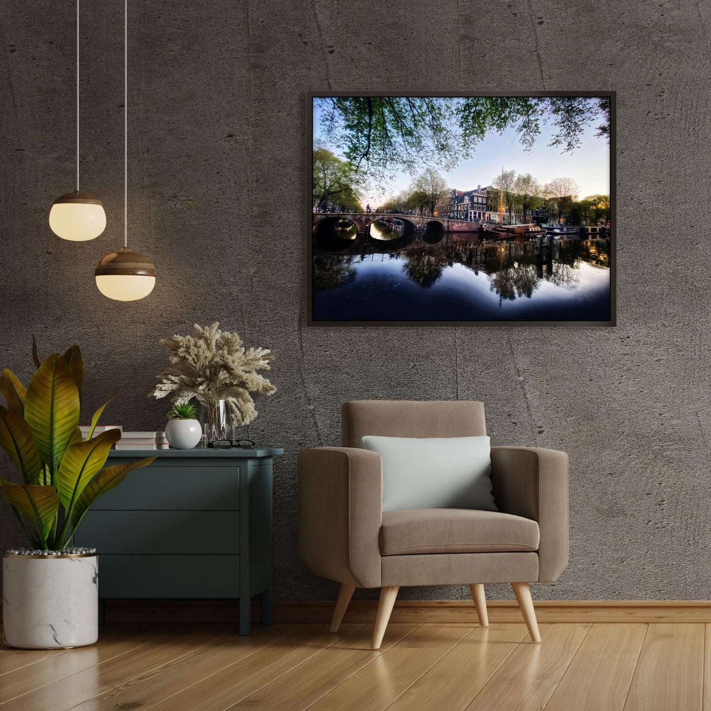 Twilight Waterworld - Fine Art Print in Floating Frame