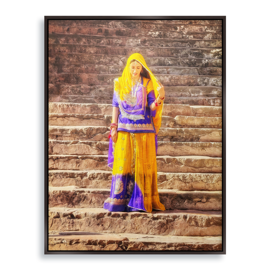 The Lady of Amber Fort - Fine Art Print in Floating Frame
