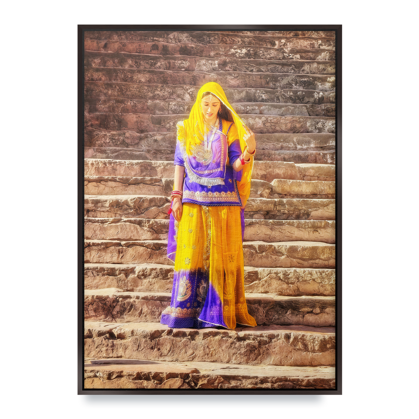 The Lady of Amber Fort - Fine Art Print in Floating Frame