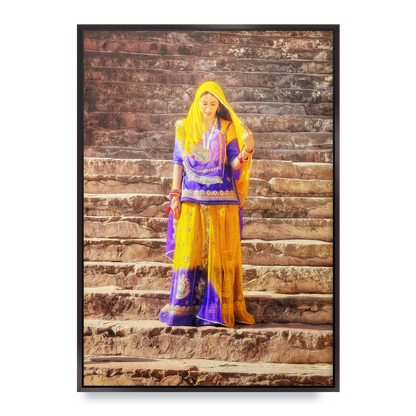 The Lady of Amber Fort - Fine Art Print in Floating Frame