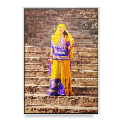 The Lady of Amber Fort - Fine Art Print in Floating Frame