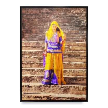 The Lady of Amber Fort - Fine Art Print in Floating Frame