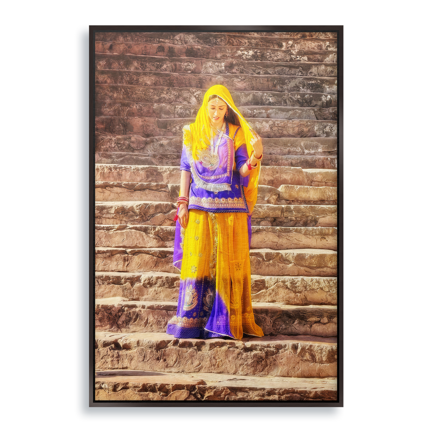 The Lady of Amber Fort - Fine Art Print in Floating Frame
