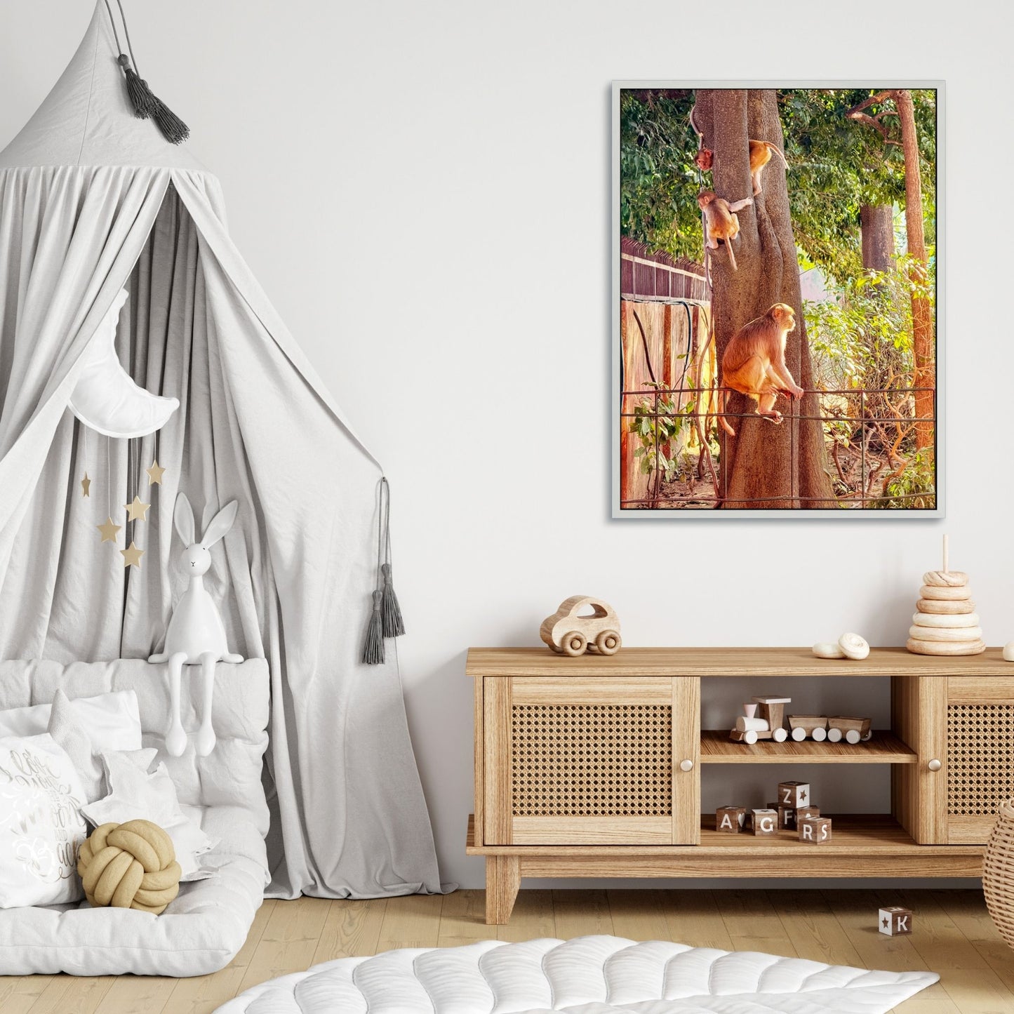 Oh, to Be a Monkey! - Fine Art Print in Floating Frame